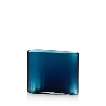 Широкая ваза для стеклянного тумана телесного цвета Nude Glass, синий