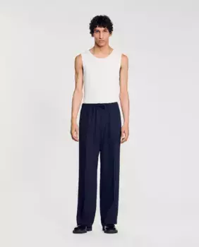Широкие эластичные брюки для мужчин Sandro, синий