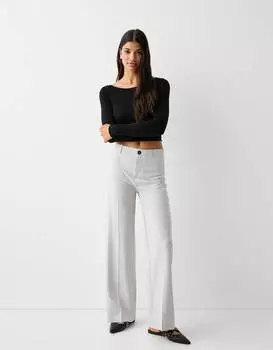 Широкие элегантные брюки Bershka, серый