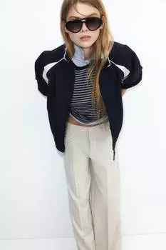 Широкие элегантные брюки H&M, бежевый