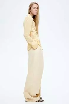 Широкие элегантные брюки H&M, бежевый