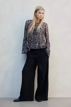 Широкие элегантные брюки H&M, черный