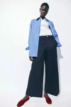 Широкие элегантные брюки H&M, синий