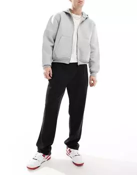 Широкие элегантные брюки со складками спереди черного цвета Jack & Jones