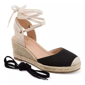 Широкие эспадрильи Монте на танкетке Journee, черный