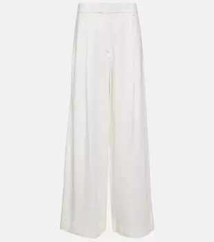 Широкие атласные брюки CO, белый