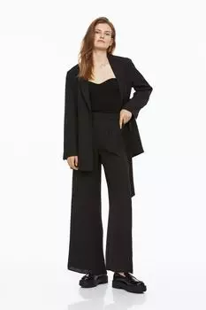 Широкие атласные брюки H&amp;M, черный