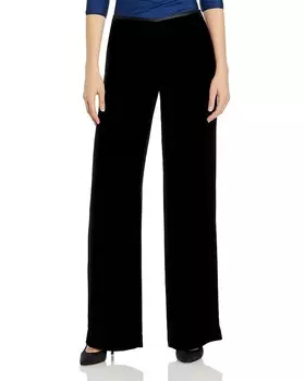 Широкие бархатные брюки Emporio Armani, черный