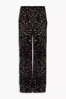 Широкие бархатные брюки с пайетками BADGLEY MISCHKA, виноградный