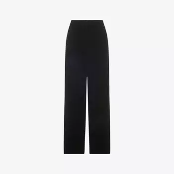 Широкие бархатные брюки средней посадки Whistles, черный