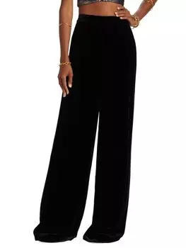 Широкие бархатные брюки Veronica Ulla Johnson, цвет Noir