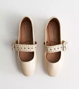 Широкие белые туфли с ремешком на шпильках New Look, белый