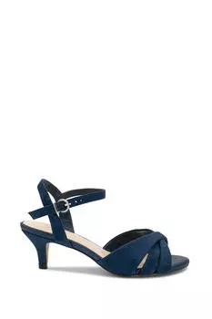 Широкие блестящие босоножки Talor на среднем каблуке Paradox London, темно-синий