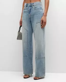 Широкие блестящие джинсы Carpenter PURPLE, цвет Lt Indigo