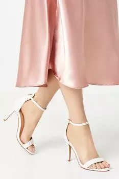 Широкие босоножки Tyla на высоком каблуке-шпильке Dorothy Perkins, белый