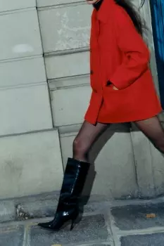 Широкие ботинки на каблуке ZARA, черный