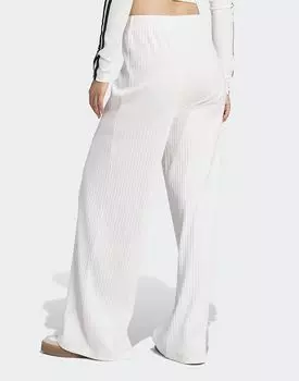 Широкие брюки Adidas Originals Essentials в рубчик белого цвета