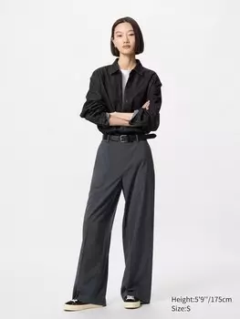 Широкие брюки airsense длинные Uniqlo, цвет 08 серый