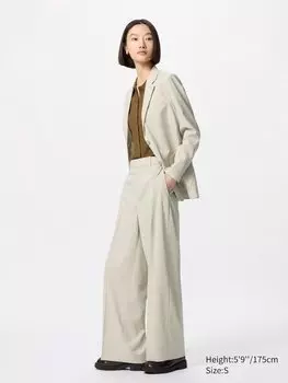 Широкие брюки airsense длинные Uniqlo, цвет 31 бежевый