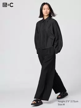 Широкие брюки Airsense со складками Uniqlo, черный