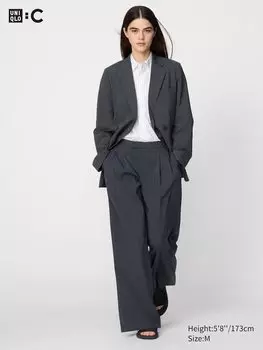 Широкие брюки Airsense со складками Uniqlo, серый