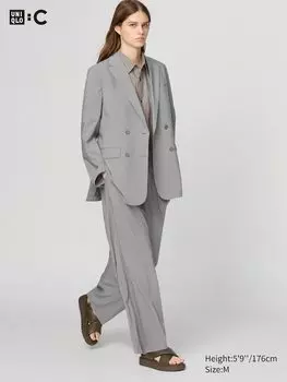 Широкие брюки Airsense со складками Uniqlo, серый