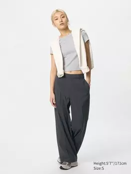 Широкие брюки airsense Uniqlo, цвет 08 серый