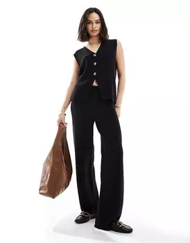 Широкие брюки ASOS DESIGN черного цвета (часть комплекта)
