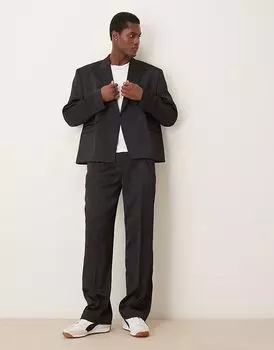 Широкие брюки ASOS DESIGN из черного атласа