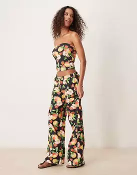 Широкие брюки ASOS DESIGN с фруктовым принтом