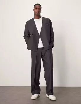 Широкие брюки ASOS DESIGN темно-серого цвета