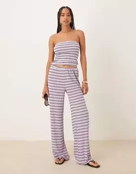 Широкие брюки ASOS DESIGN в сиреневую полоску
