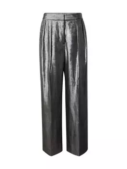 Широкие брюки Banana Republic Wide leg Pleated Pants, серебряный
