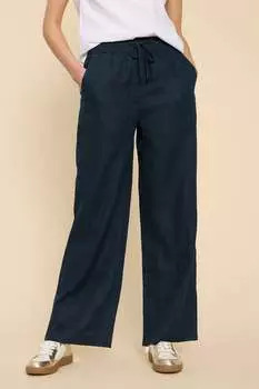 Широкие брюки Belle из смесового льна White Stuff, синий