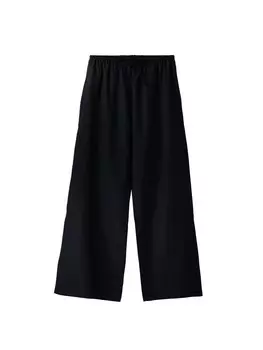 Широкие брюки Bershka, черный