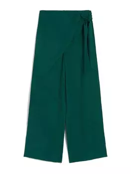 Широкие брюки Bershka, изумрудный