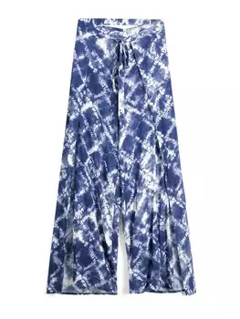 Широкие брюки Bershka, морской синий/ультрамарин синий