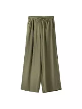 Широкие брюки Bershka, оливковый