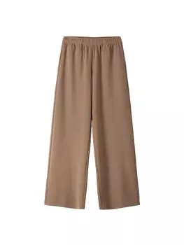 Широкие брюки Bershka, темно-бежевый