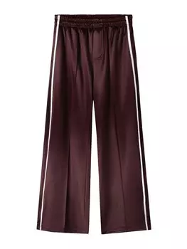 Широкие брюки Bershka, темно-коричневый