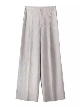 Широкие брюки Bershka Wide leg Pleated Pants, цвет grey/anthracite