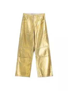 Широкие брюки Bershka, золотой