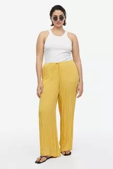 Широкие брюки без застежек H&M, желтый