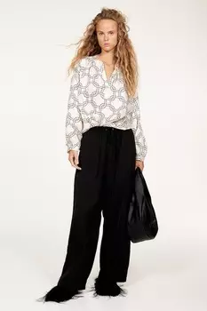 Широкие брюки без застежки H&M, черный