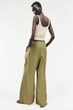 Широкие брюки без застежки H&M, хаки
