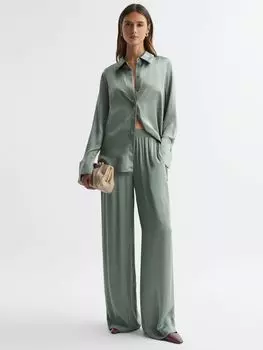 Широкие брюки без застежки Reiss Imogen, Sage