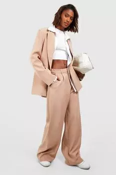 Широкие брюки Boohoo, кэмел