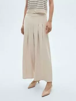 Широкие брюки bosco Mango, светло-бежевый