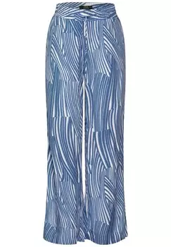 Широкие брюки CECIL, цвет Light blue/White