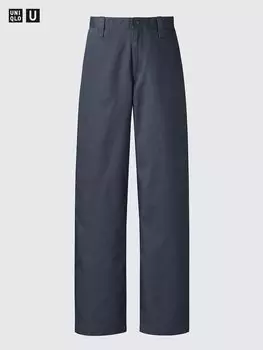 Широкие брюки-чинос длинные Uniqlo, цвет 07 серый